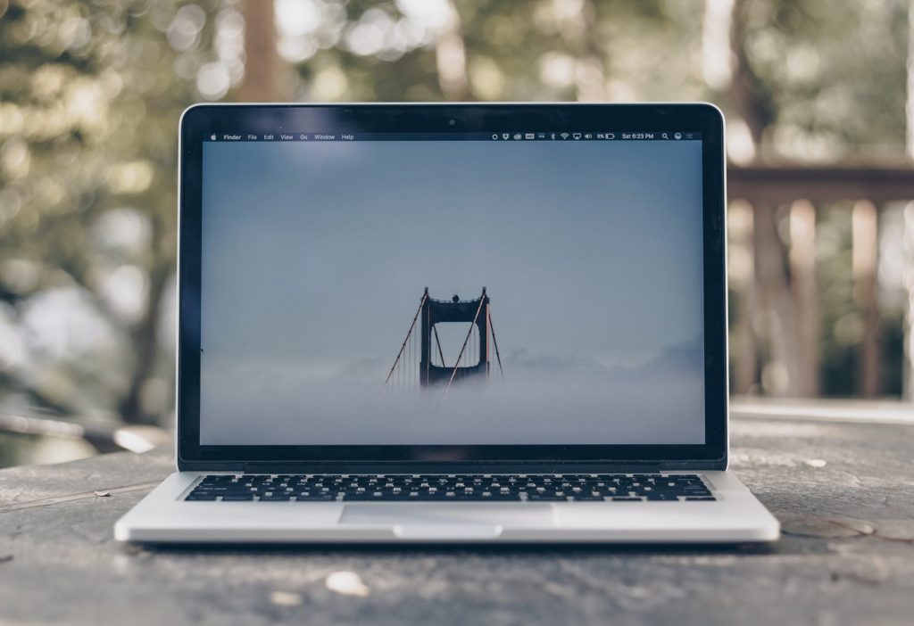 Laptop showing desktop background