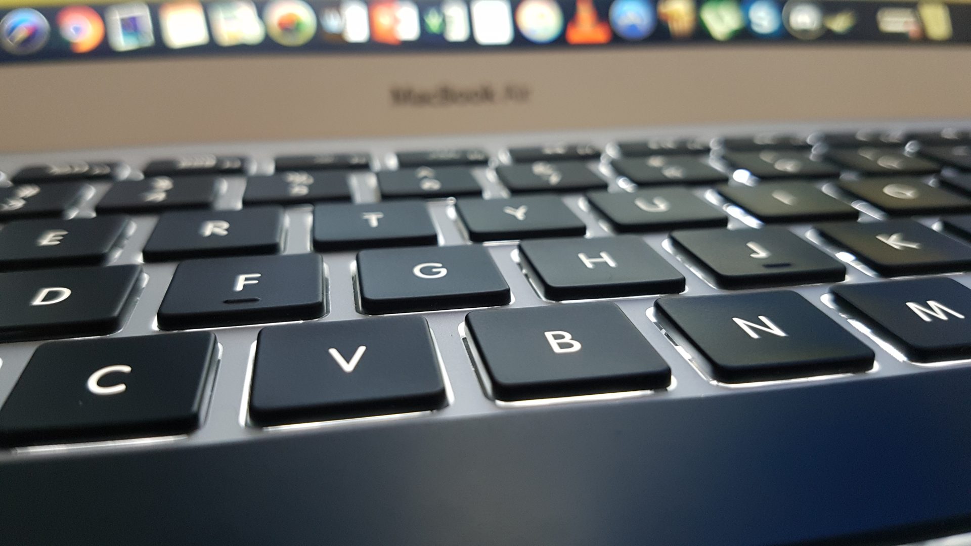 close up shot of keyboard of macbook air